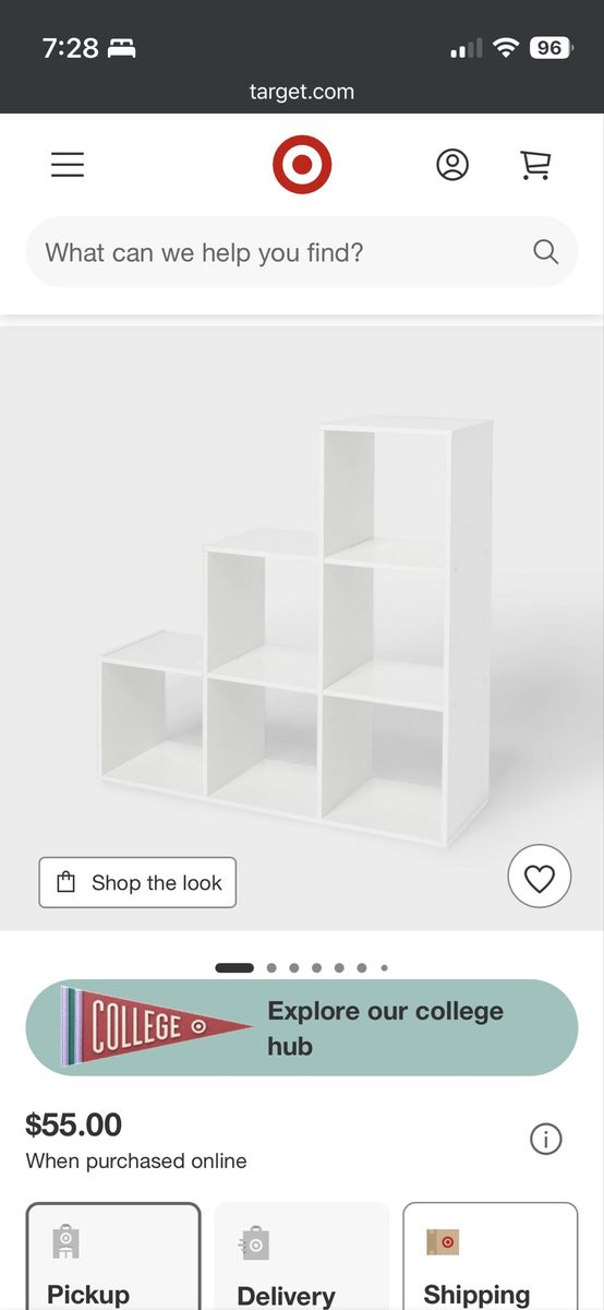 White storage cube shelving