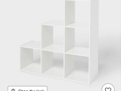 White storage cube shelving