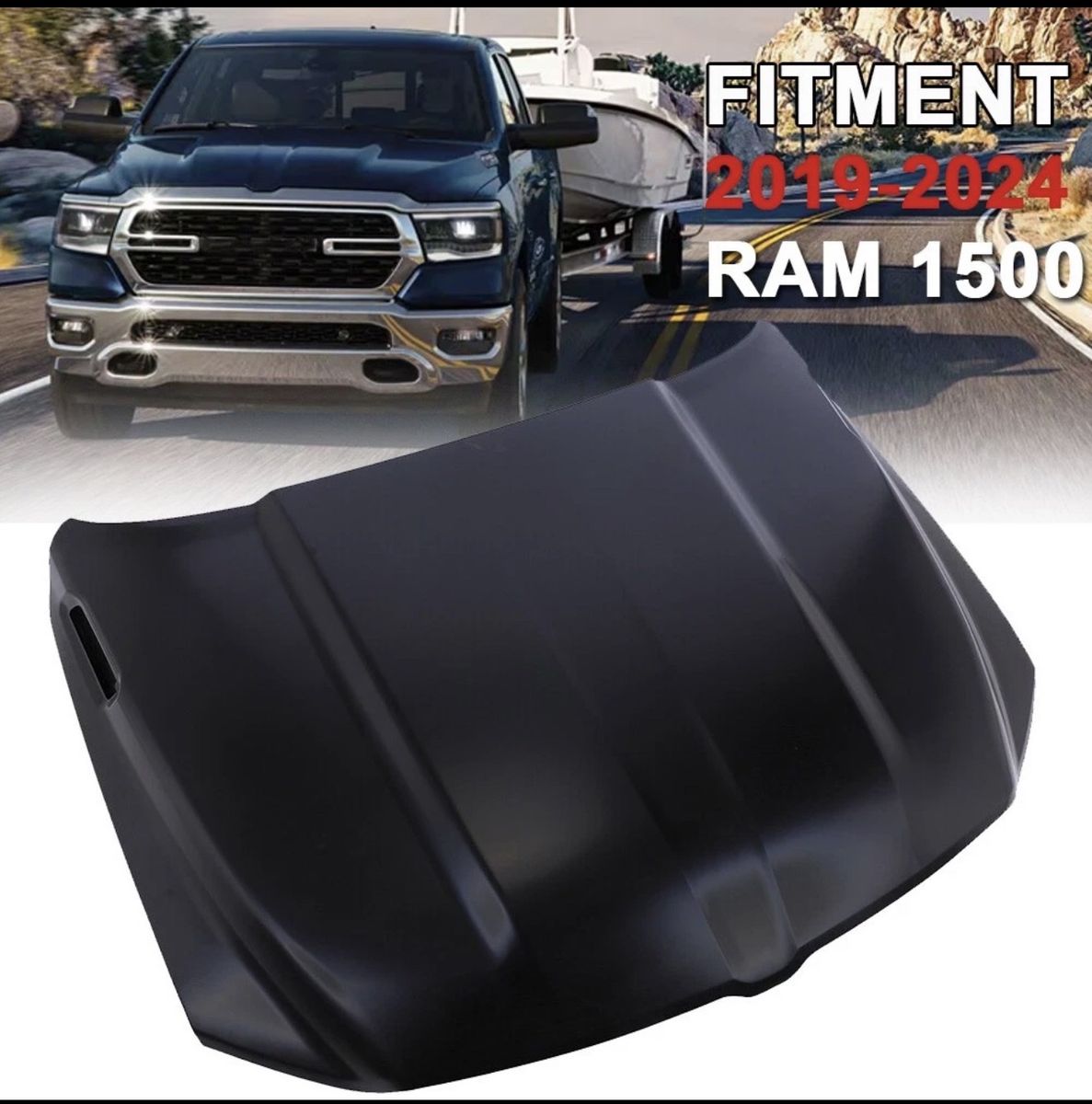 For 2019-2024 Ram 1500 Aluminum Hood Primed CH1230330 68276294AB