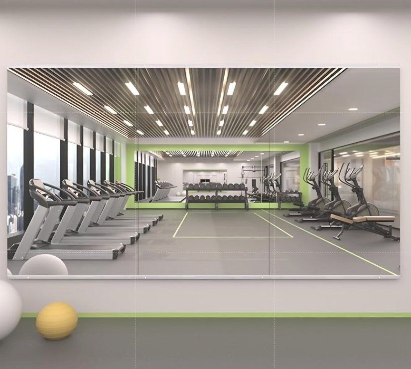 LOAAO Gym Mirror, 47.24"x29.53"-3 PCS Mirror for Gym, Flexible Combination, Tempered Glass, Gym Wall Mirror for Home Gym, Dance