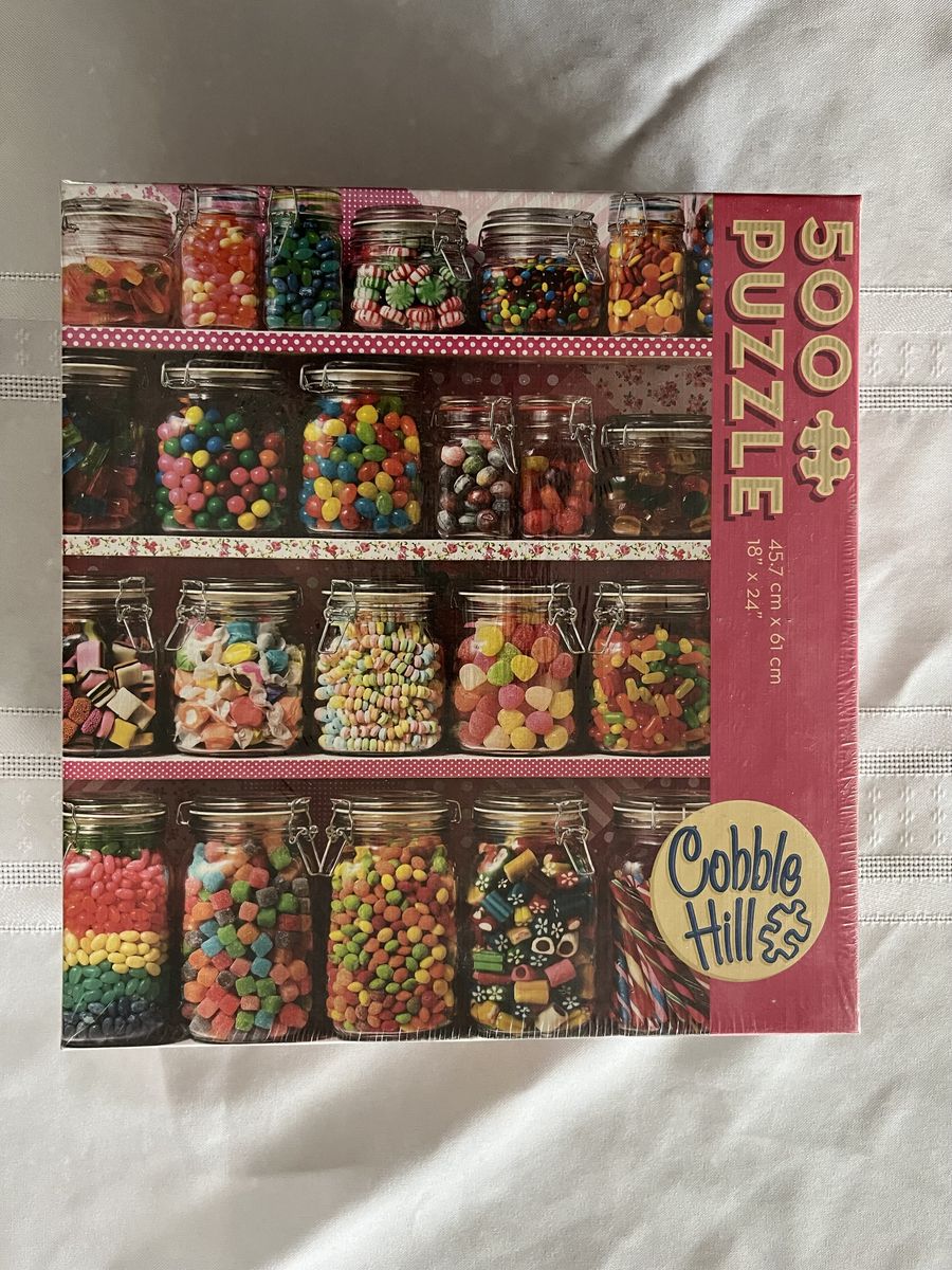 Brand New Sealed Cobble Hill Candy Shelf 500pc Puzzle - Colorful Candy Jars