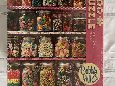 Brand New Sealed Cobble Hill Candy Shelf 500pc Puzzle - Colorful Candy Jars