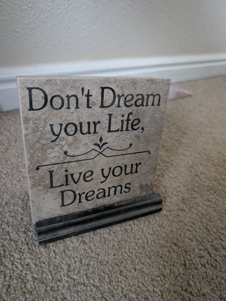 live your dreams tile plaque
