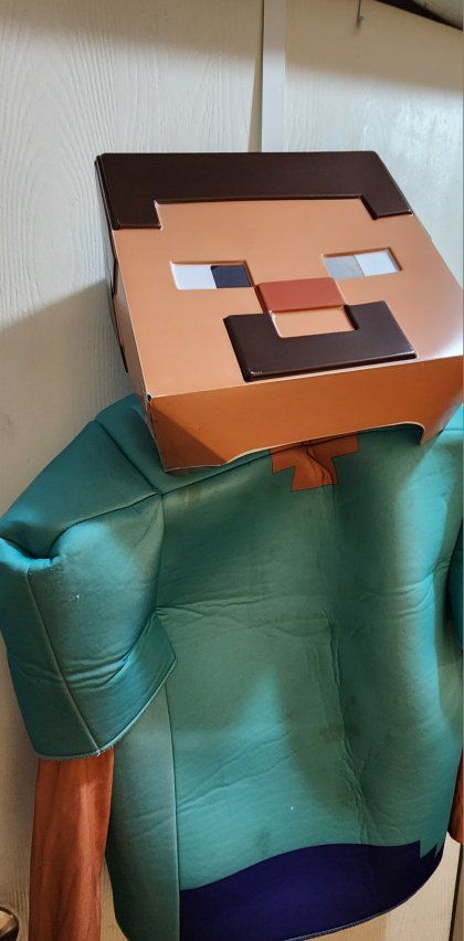 Minecraft Steve Costume with Headpiece - Child Size L 10/12