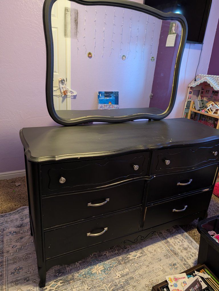 dresser and desk