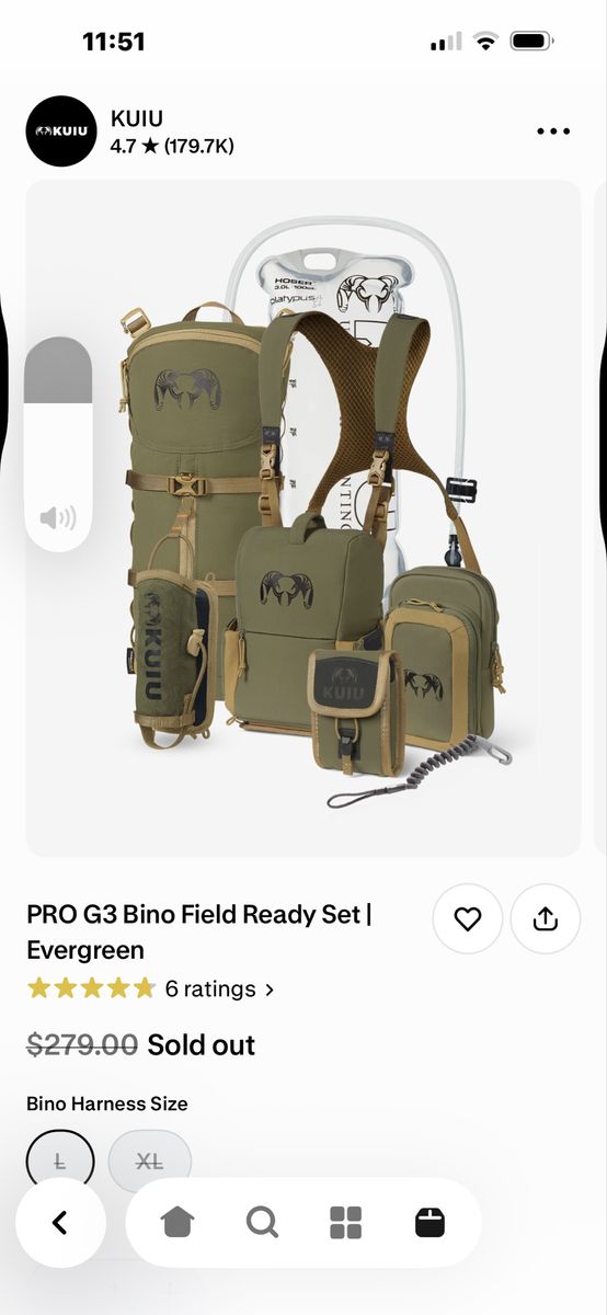 KUIU PRO G3 Bino Field Ready Set Evergreen - Binocular Harness & Accessories. Brand new. Never used