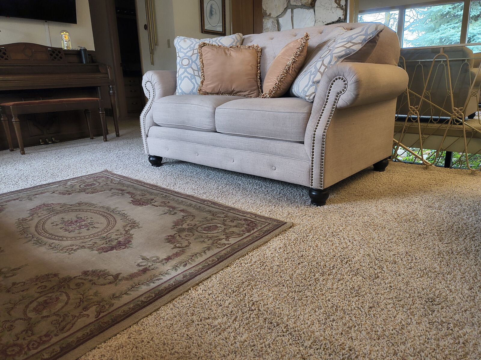 Delightfully decorative couch and love seat