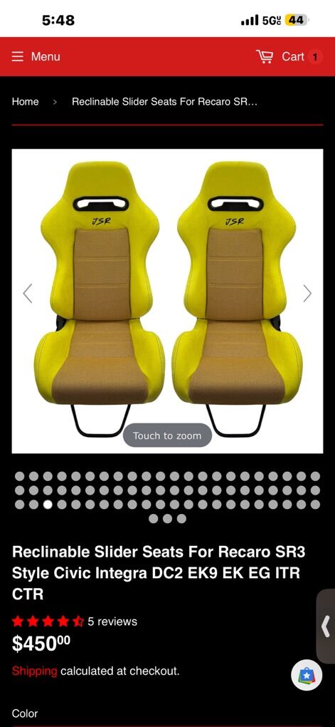 Pair Of Univeral Yellow Seats