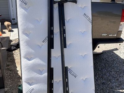 Twin mattress, box spring and frame