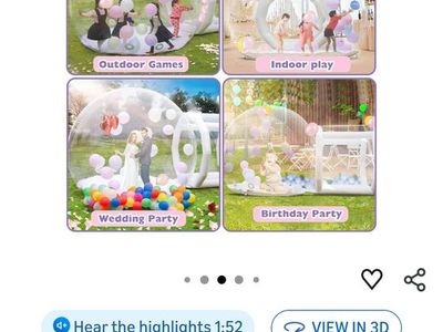 New bubble dome 13ft x 7'6' height.