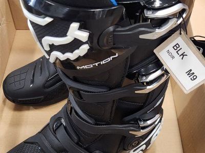 Fox Racing Motion Motocross Boots Black M9 (Men's 9) MX/Off-Road Riding Gear