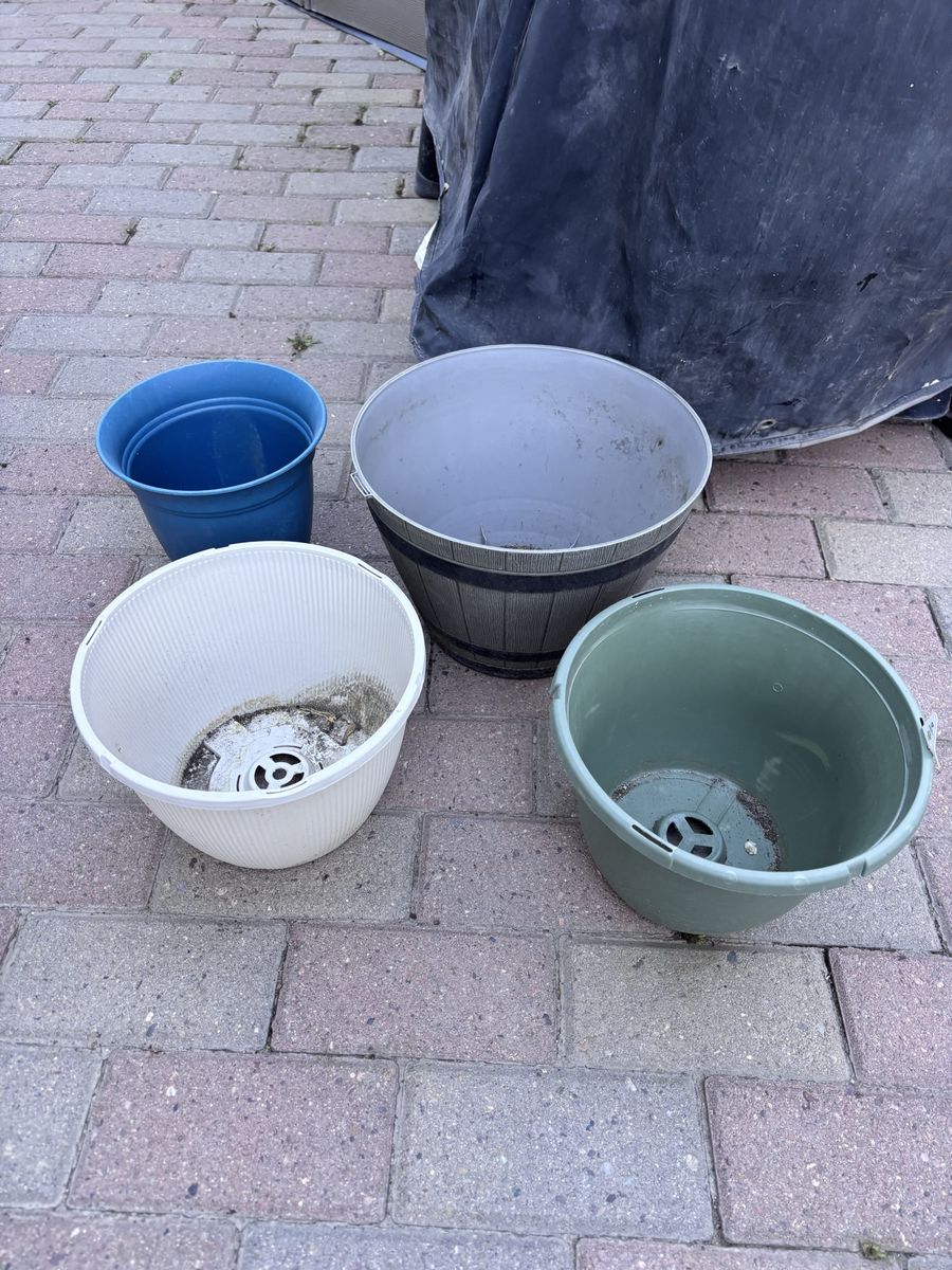 Assorted Plastic Planter Pots $3 Each.