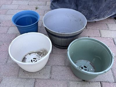 Assorted Plastic Planter Pots $3 Each.