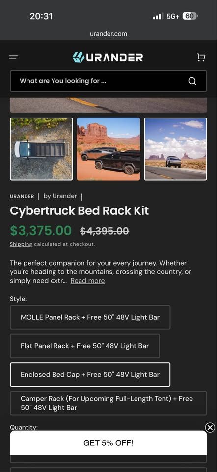 Tesla cyber truck deck lid