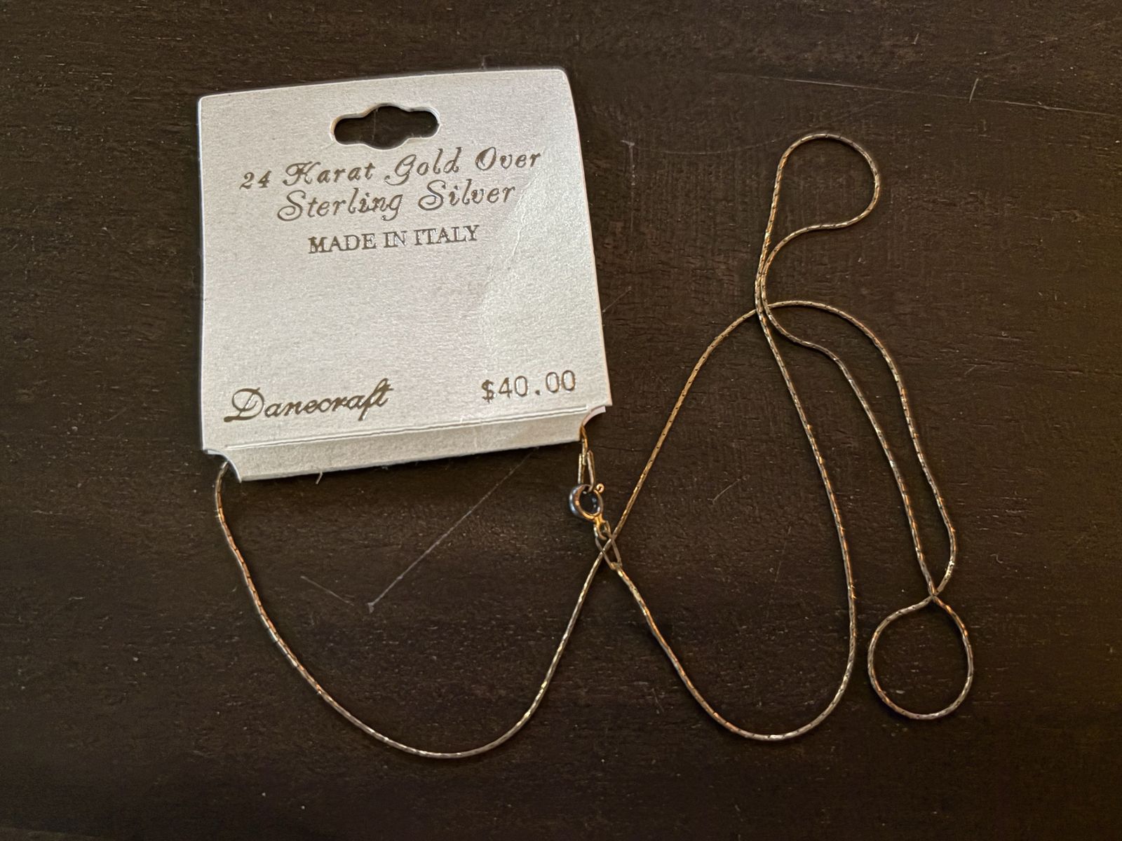 Neclace 24K Gold Over Sterling Silver Never Worn