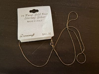 Neclace 24K Gold Over Sterling Silver Never Worn