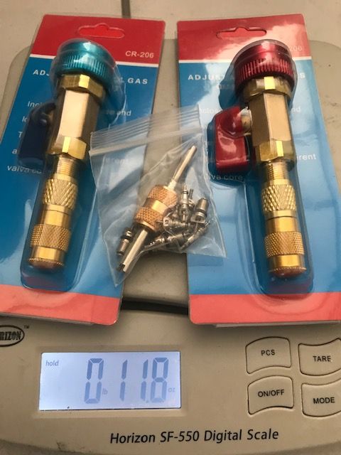 HVAC A/C R134A valve core high and low pressure quick remover install tool set