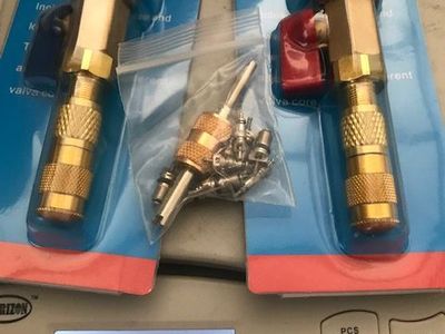 HVAC A/C R134A valve core high and low pressure quick remover install tool set