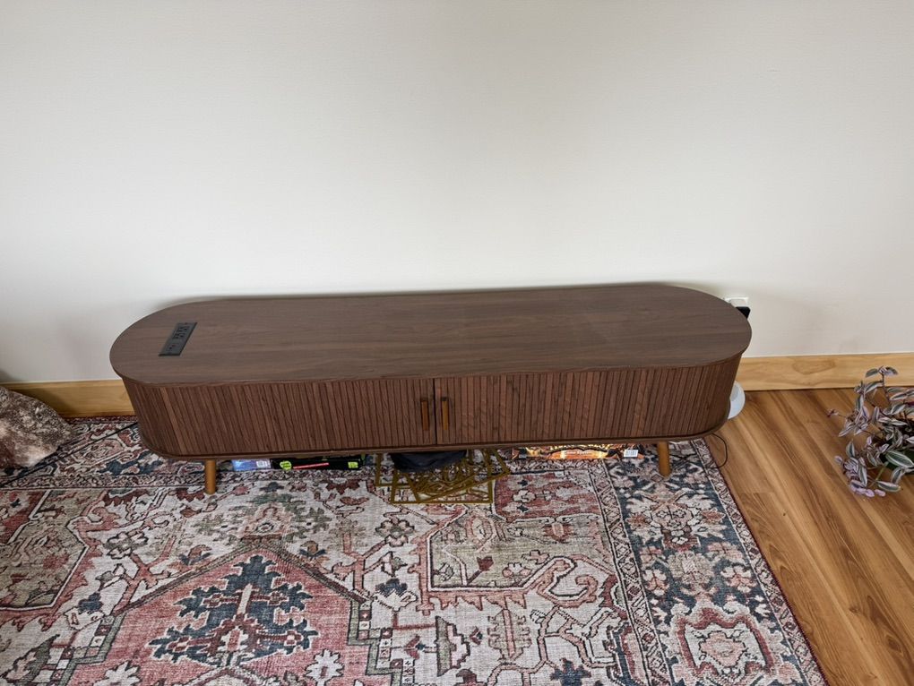 70” Walnut Fluted TV Stand