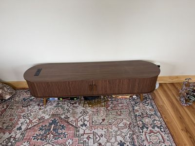 70” Walnut Fluted TV Stand