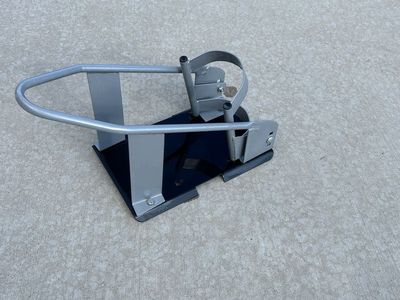 Motorcycle Wheel Chock Stand, Gray/Black, Durable Heavy Duty