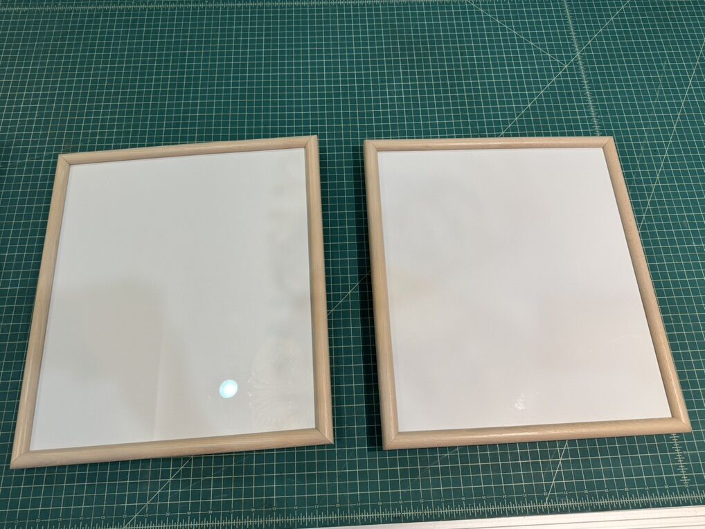 Qty 2 Natural Wood Frames With Glass