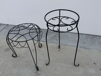 Plant stands scroll design20” and 16” tall $20 each