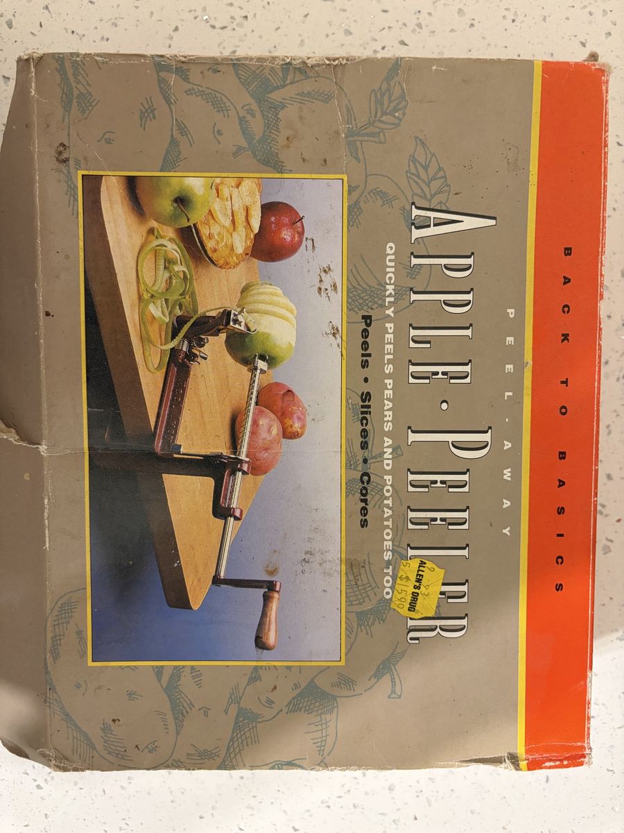 Vintage Back to Basics Peel Away Apple Peeler Corer Slicer with Box & food dehydrator