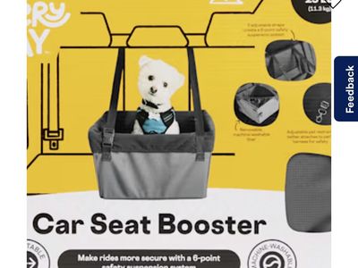 EveryYay Road Trippin' Grey Small Dog Car Booster Seat