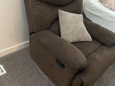 Comfortable Brown Fabric Recliner Chair - Great Condition