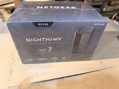 NETGEAR Nighthawk Dual-Band WiFi 7 Router (RS150) (Never opened-Still in plastic wrap)