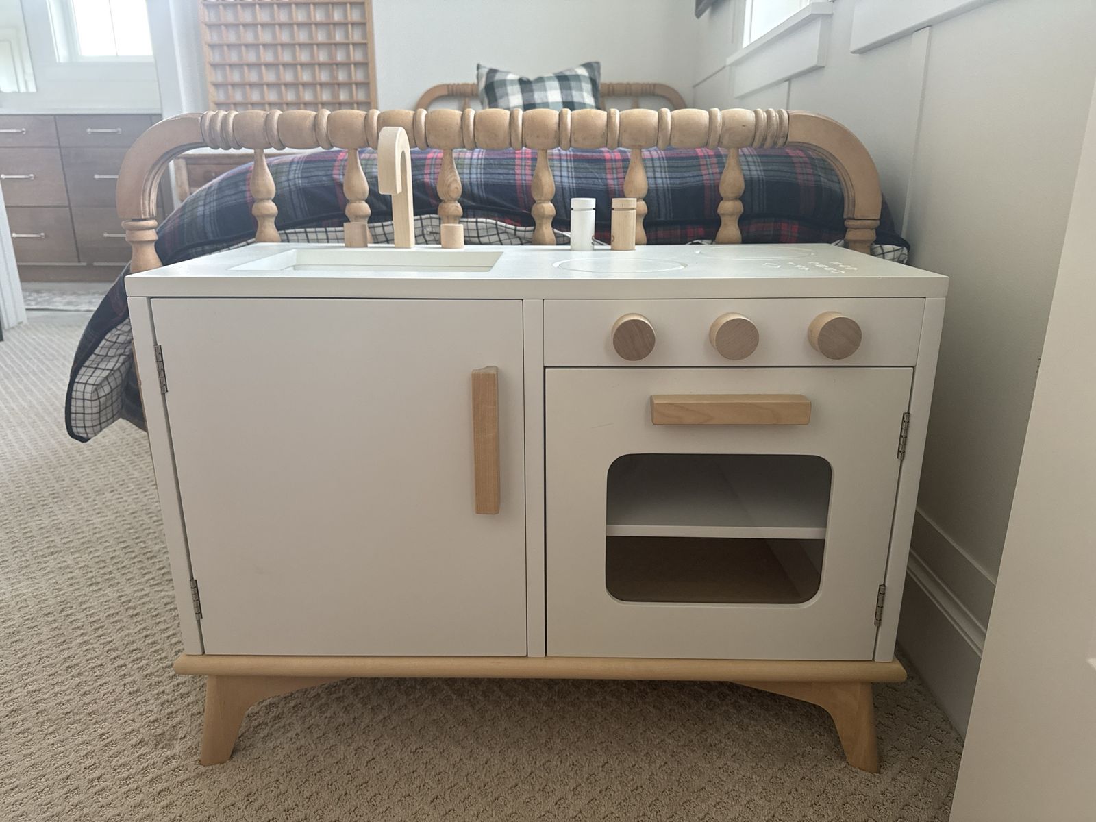 Pottery Barn Wooden Toy Kitchen and tons of food and accessories 