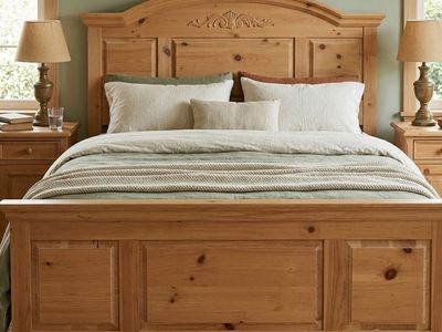 Vintage Broyhill Fontana Solid Queen Headboard & Footboard