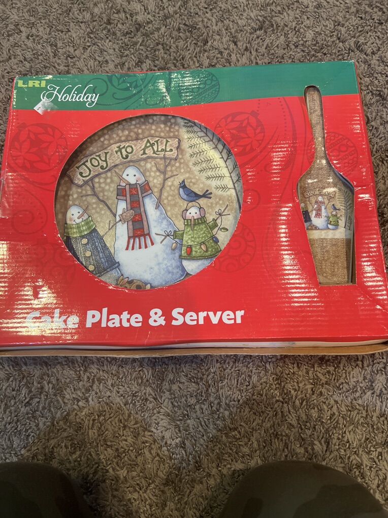 Christmas Cake Plate & Server