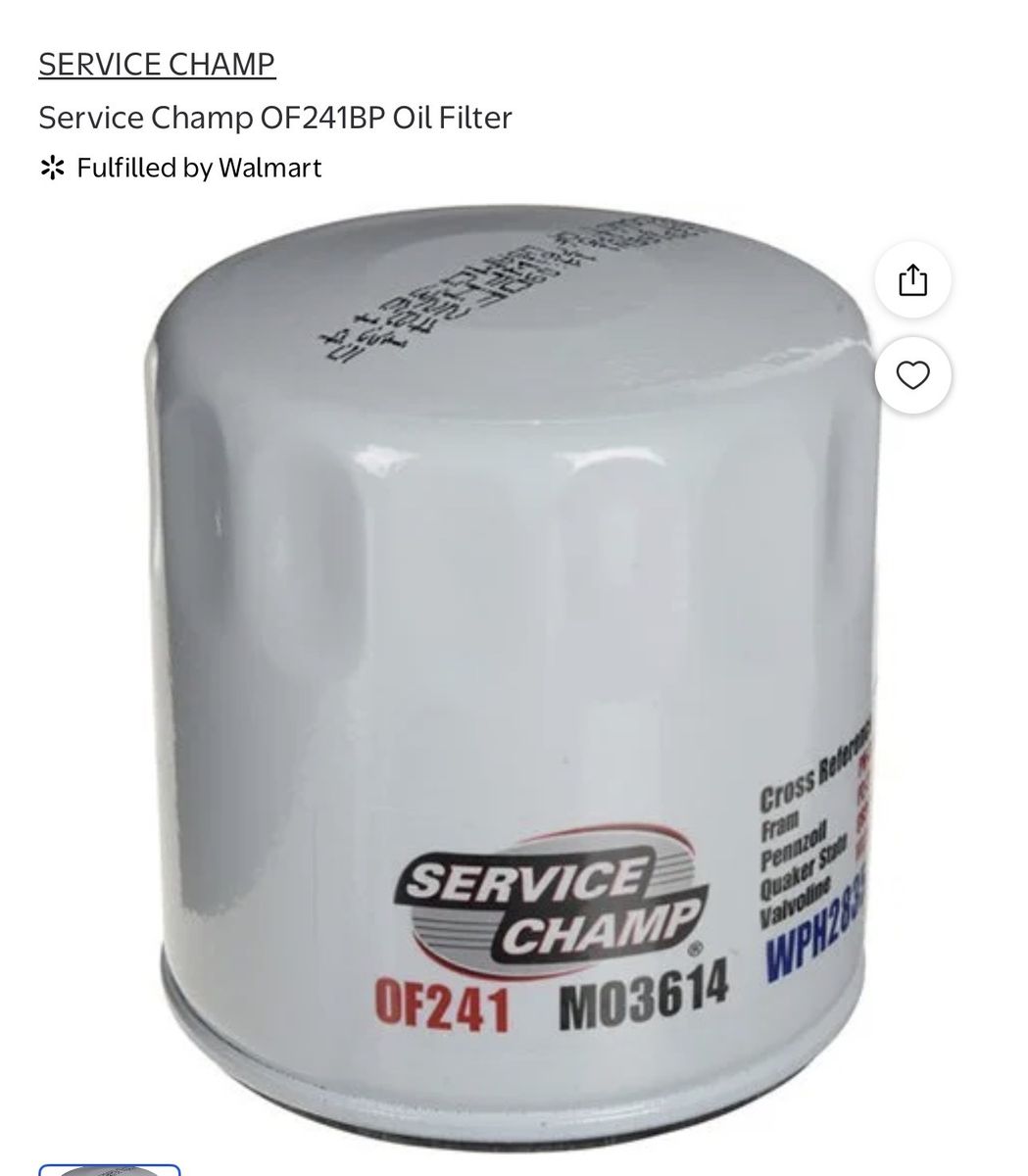 Service Champ OF241BP Oil Filter - New Old Stock for Various Vehicles