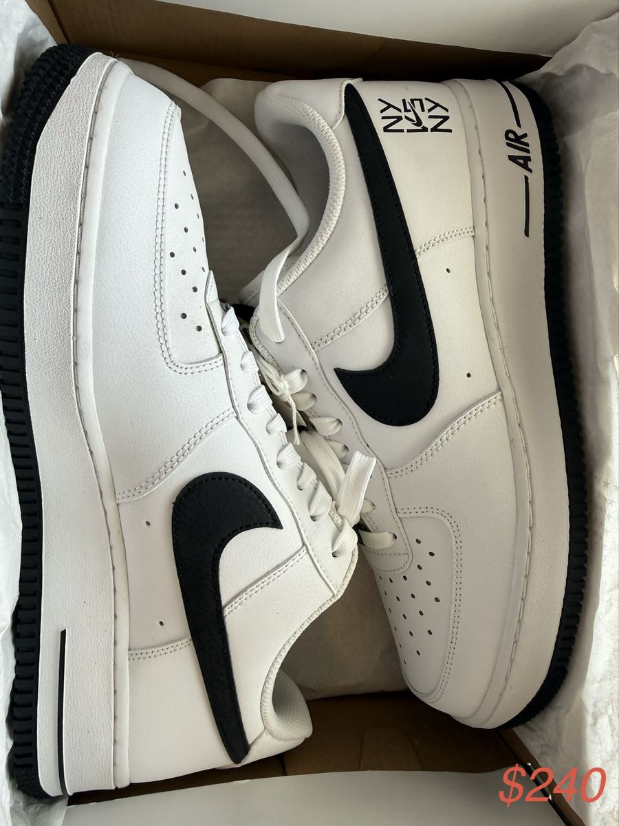 New Nike Air Force 1 Low NY vs NY White Black Sneakers - Unisex US 10