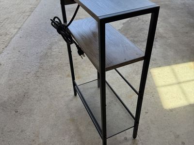 Narrow Side Table / End Table / Nightstand with USB Ports Outlet