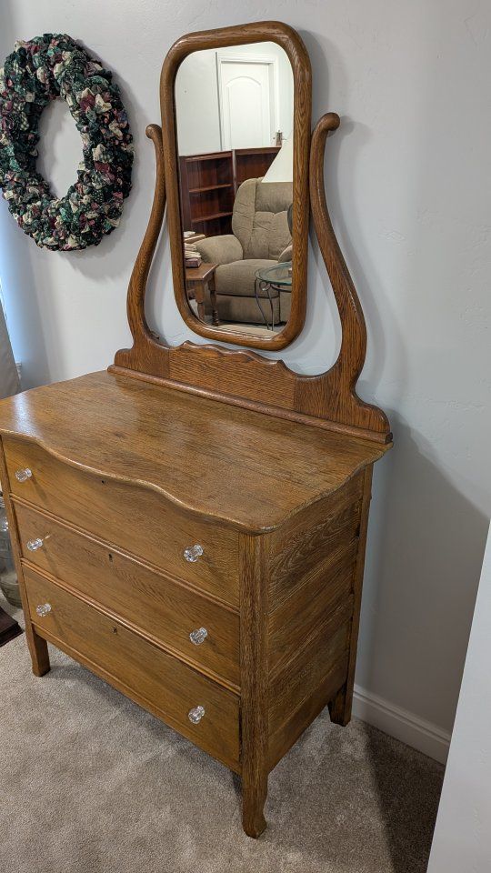 antique vintage dresser with mirror