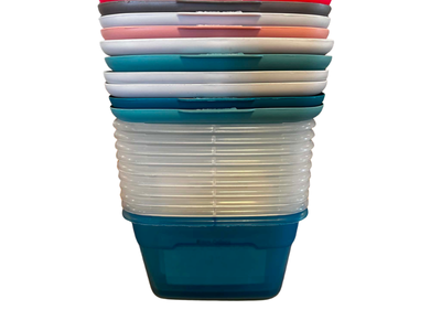 Sterilite Set of (10) 6 Quart Small Storage Bins, Clear Plastic Storage Containers with Snap-on Lids