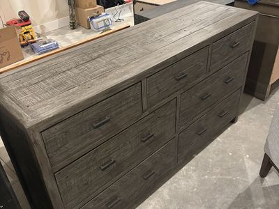 Restoration Hardware Caminito 7-Drawer Dresser - Black Olive, Distressed Wood