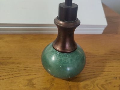 Soap Dispenser Green w/ Bronze Pump Bottle Lotion Hand Soap
