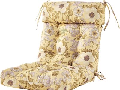 New ARTPLAN Floral High Back Patio Chair Cushion