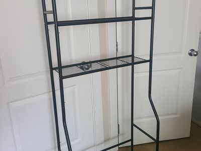 Black metal toilet shelf