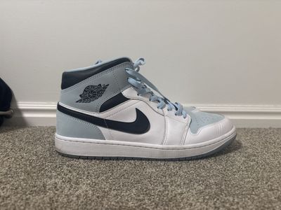 Nike Air Jordan 1 Mid Ice Blue White Dark Powder Blue Size 11 Mens