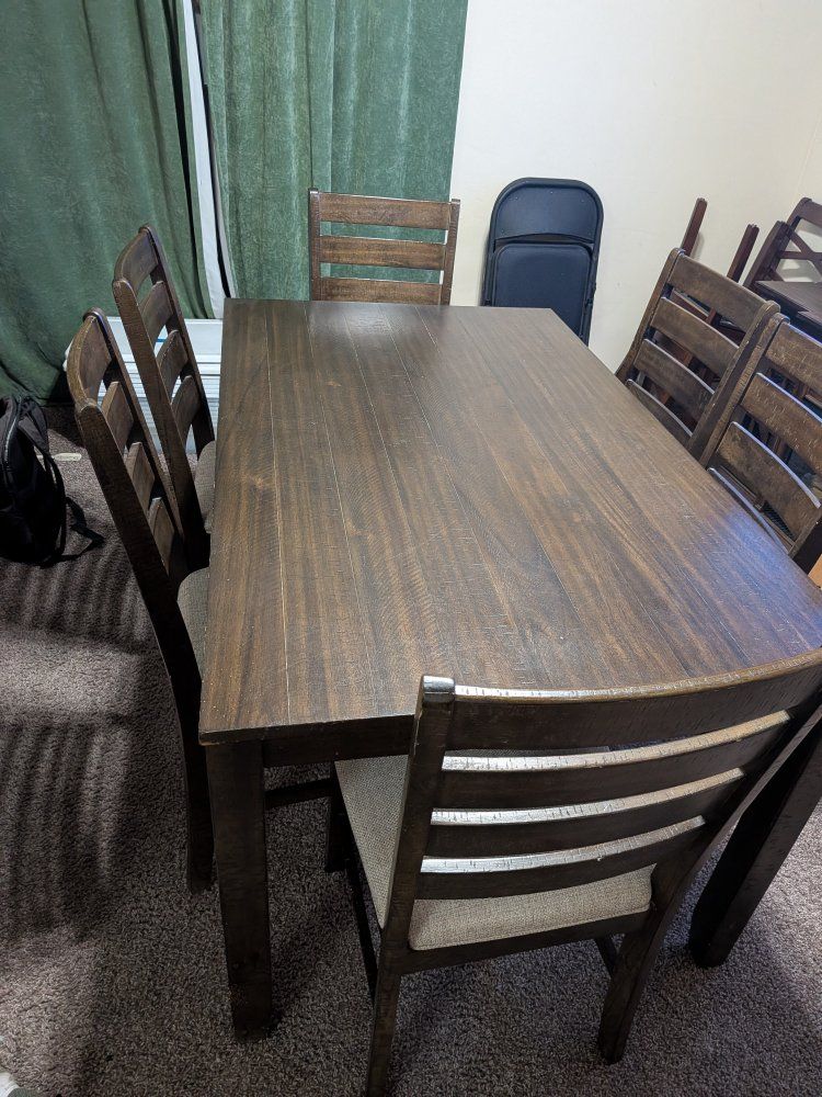 Used Wood Dining Room Table Set