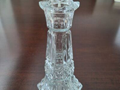 Vintage Crystal Cut Glass Candle Holder
