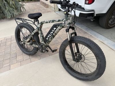 VTUVIA SN100 Camo All-Terrain Electric Fat Tire Bike with Rear Cargo Rack