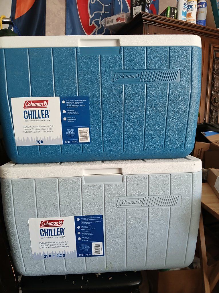 Coleman Chiller 48-Quart Ice Chest Coolers (Set of 2)