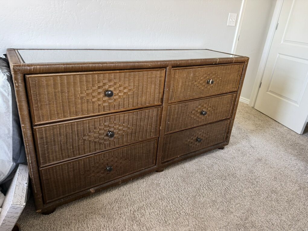 Three Piece Glass Top Bedroom Set