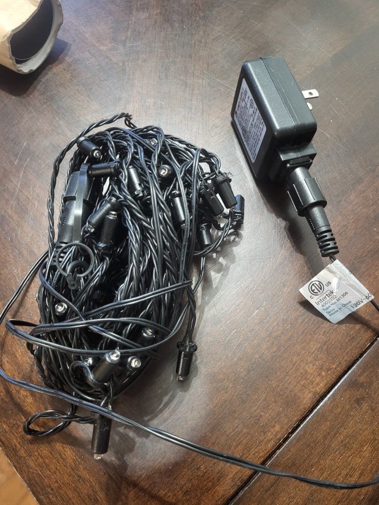 Unbranded Black String Lights white with AC Adapter, 120V 60Hz, Intertek 4002352